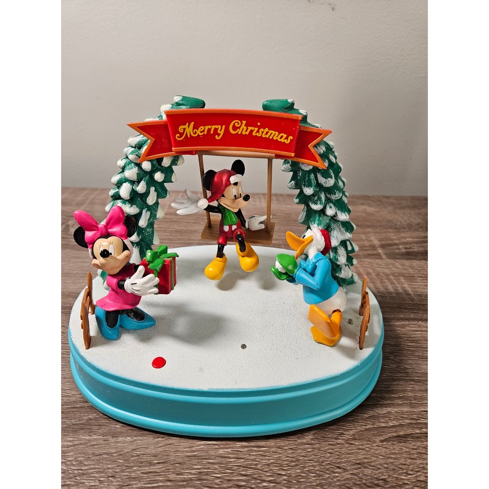 DISNEY MOTION-LIGHTS ANIMATED MUSICAL MICKEY DONALD MINNIE CHRISTMAS WORKS